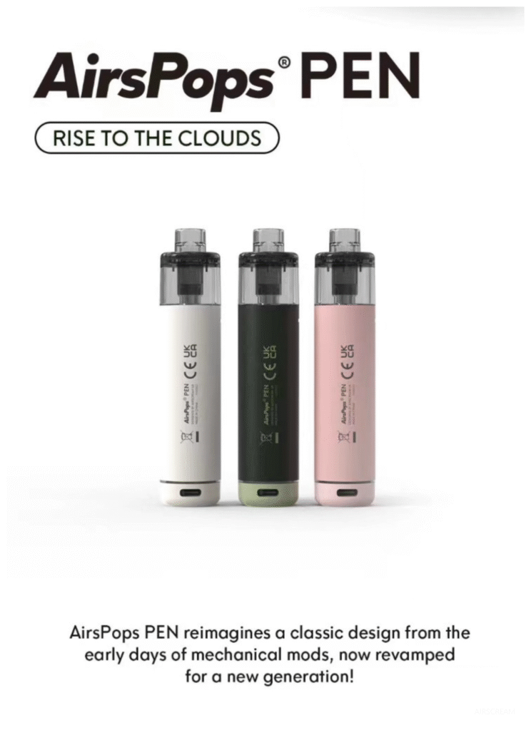 Airscream艾爾斯凱姆AirsPops PEN鉛筆電子煙主機套裝【粉色】